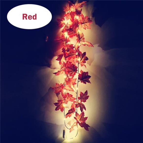 "6.6 FT Maple Leaf Garland String Light, 20 LED Fall Maple Leaf Thanksgiving - Picture 4 of 10